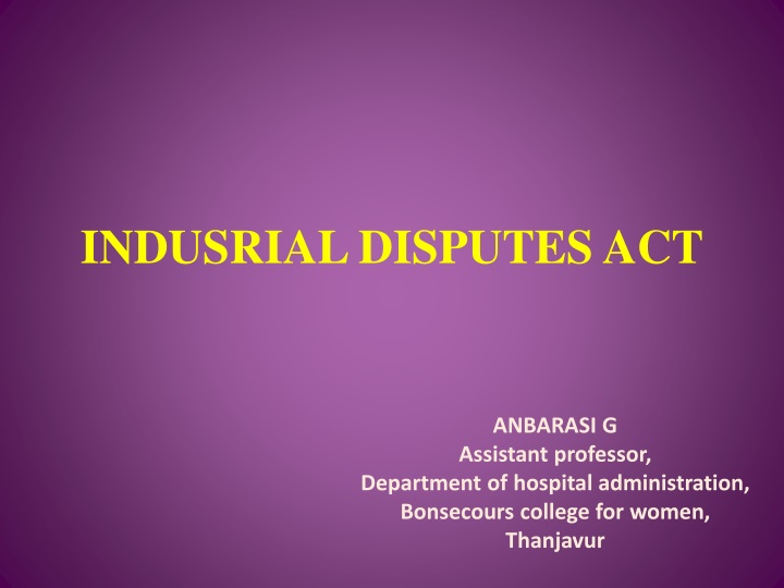 indusrial disputes act