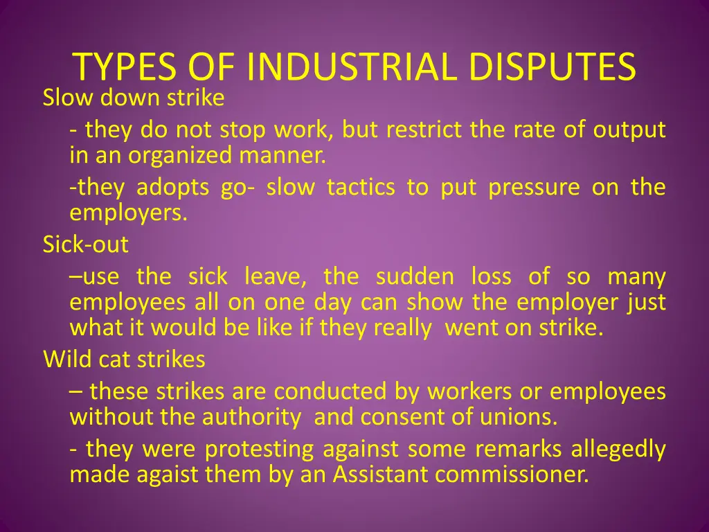 types of industrial disputes 2