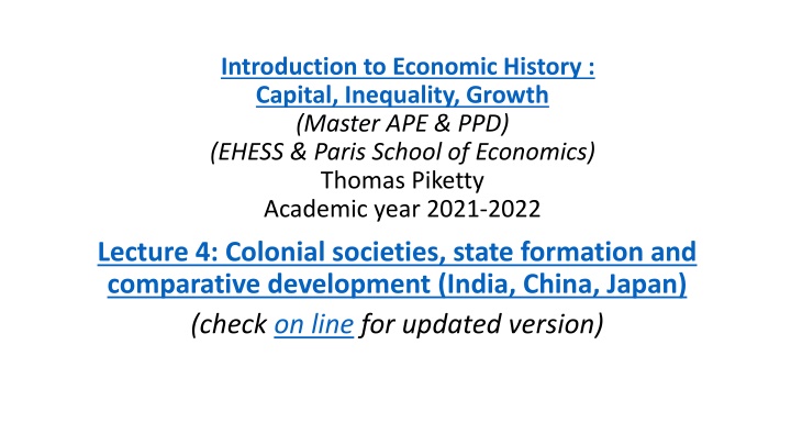 introduction to economic history capital