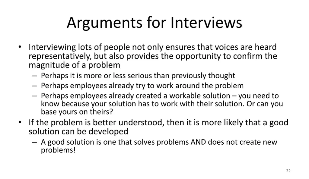 arguments for interviews