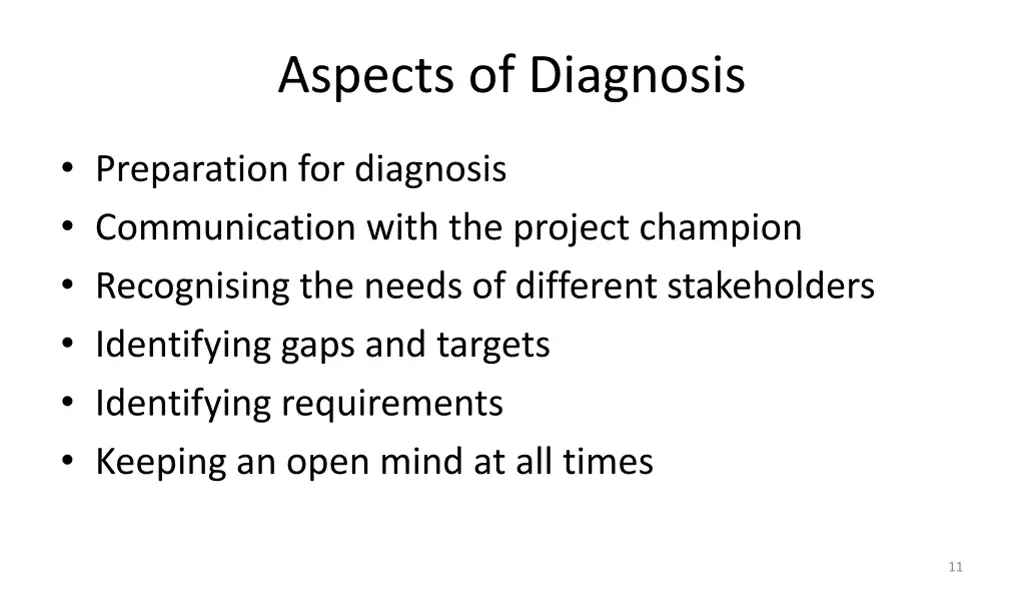 aspects of diagnosis