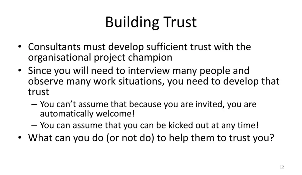 building trust