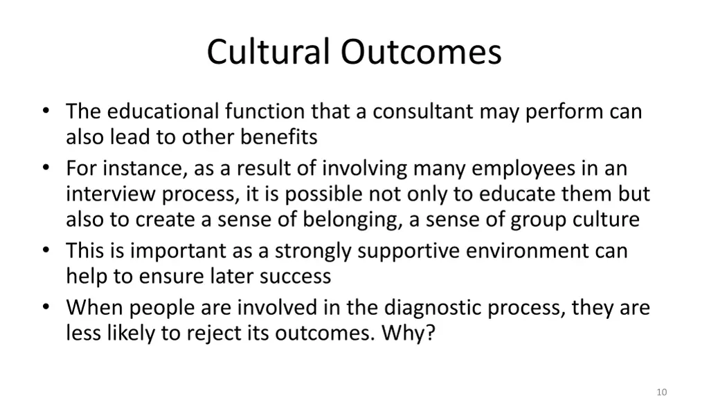 cultural outcomes