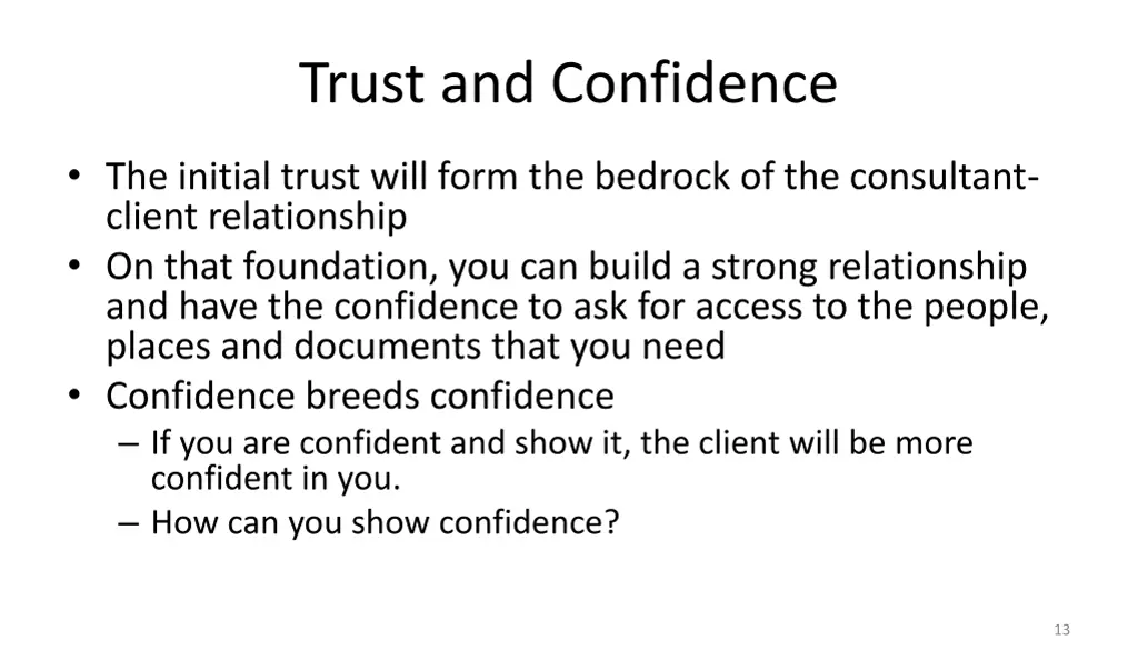trust and confidence