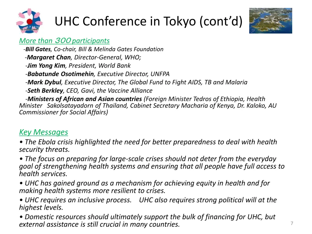 uhc conference in tokyo cont d