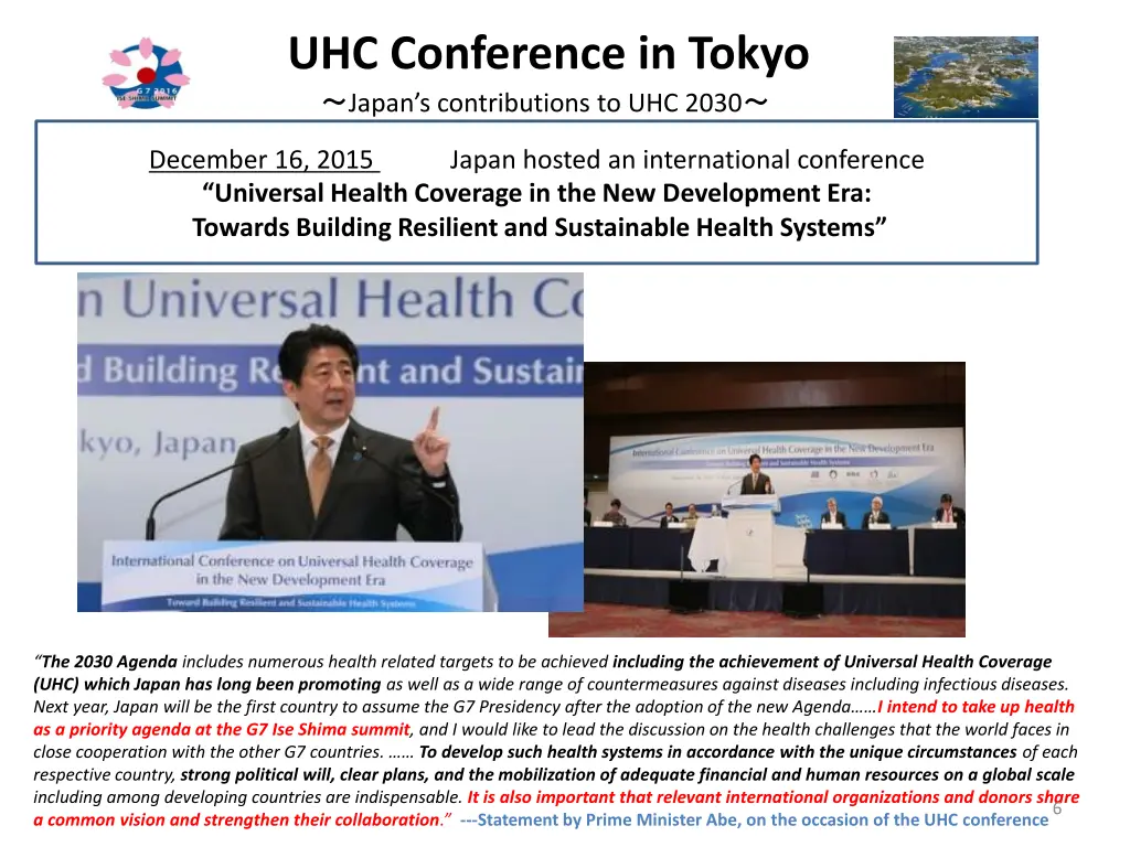 uhc conference in tokyo japan s contributions