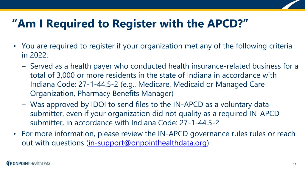 am i required to register with the apcd