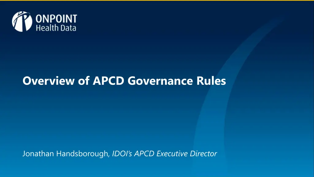 overview of apcd governance rules