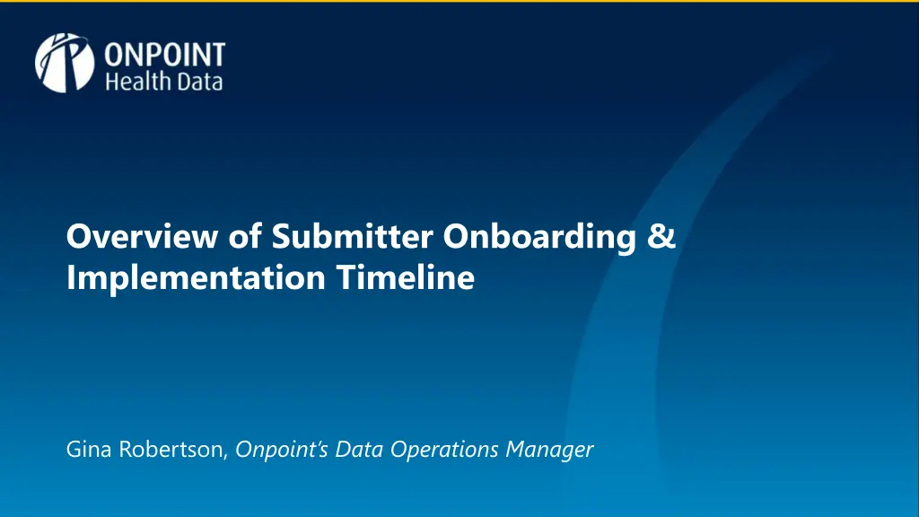 overview of submitter onboarding implementation