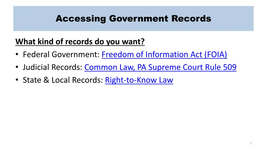 accessing government records