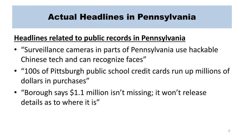 actual headlines in pennsylvania