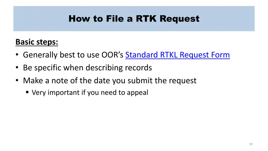 how to file a rtk request 1