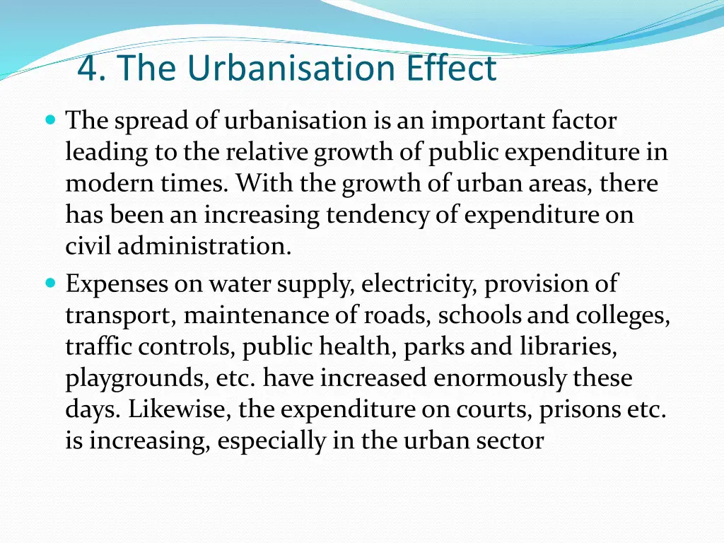 4 the urbanisation effect