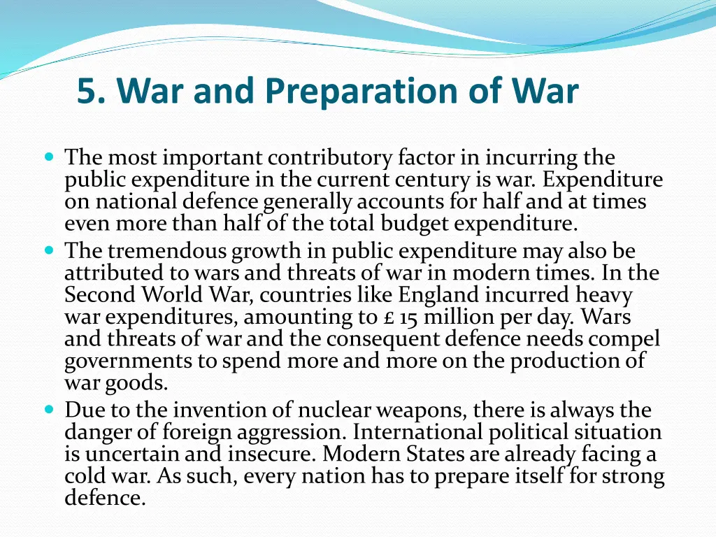 5 war and preparation of war