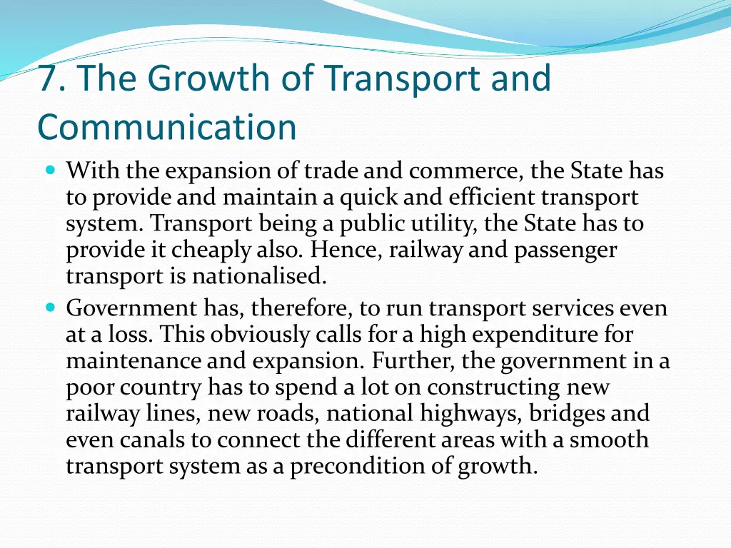 7 the growth of transport and communication with