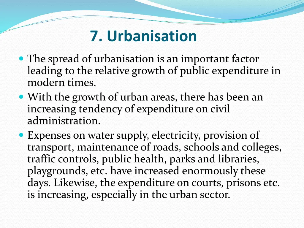 7 urbanisation