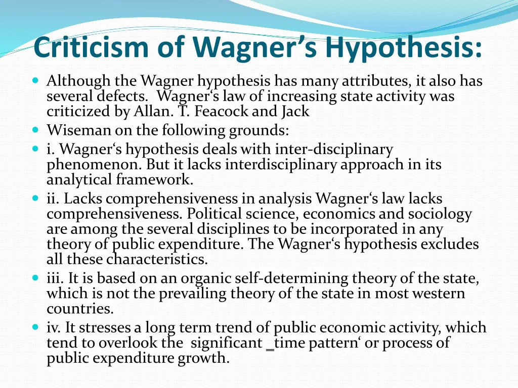 criticism of wagner s hypothesis