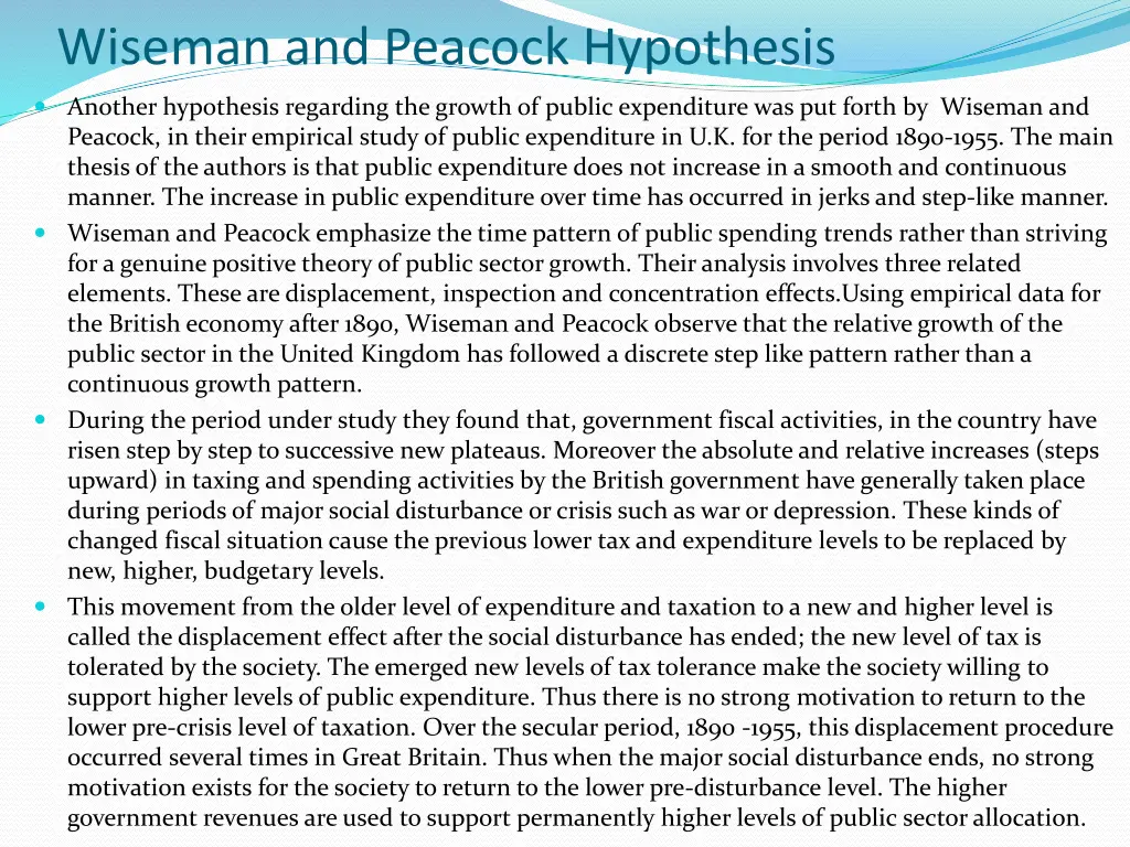 wiseman and peacock hypothesis