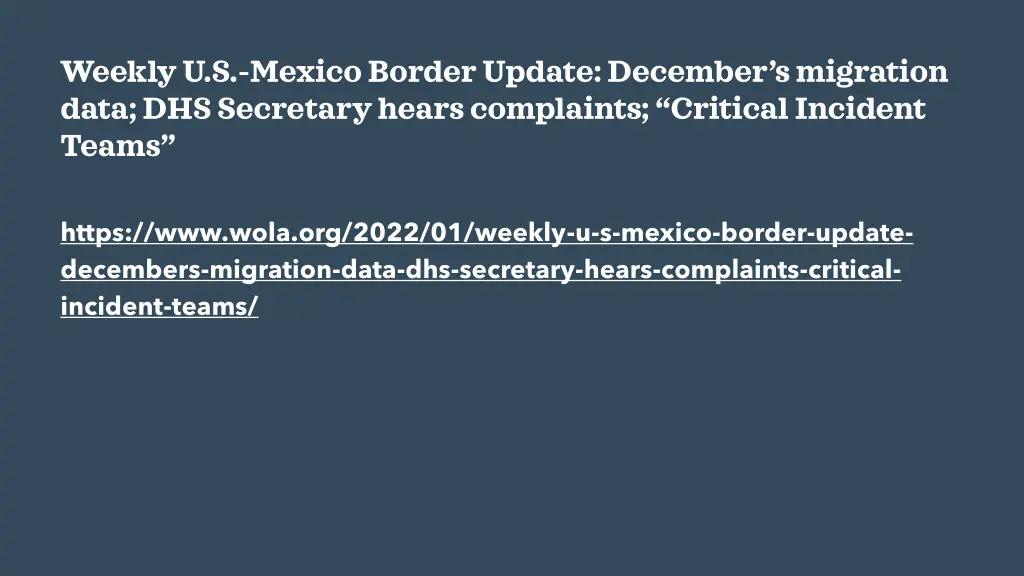 weekly u s mexico border update december