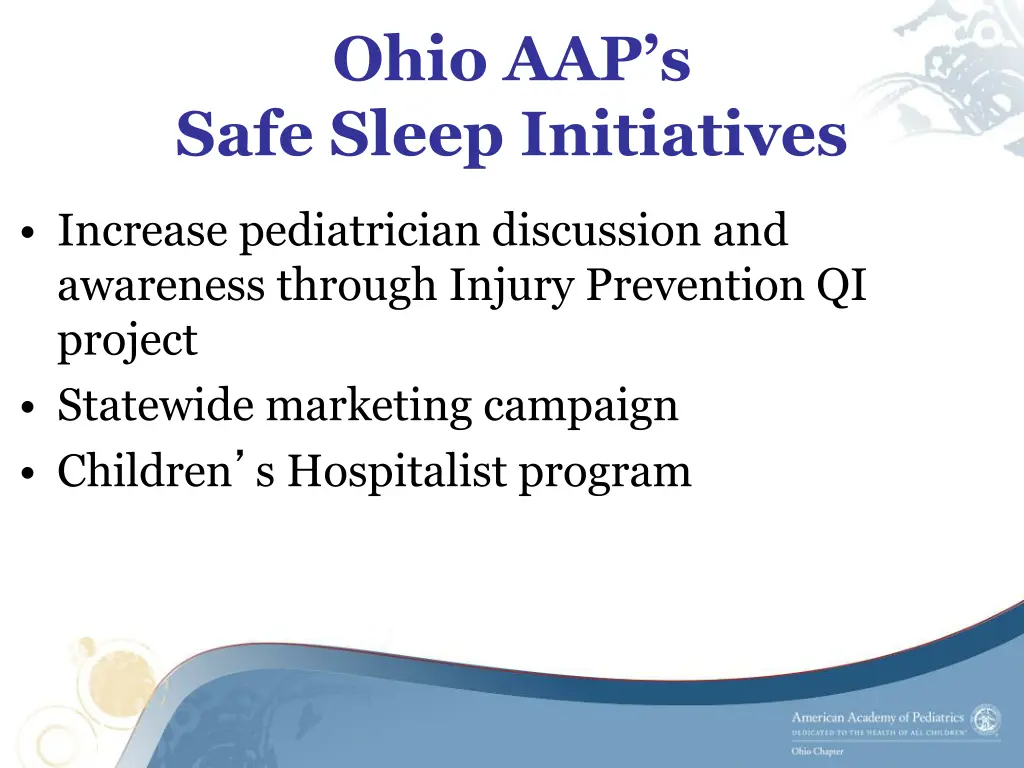 ohio aap s safe sleep initiatives