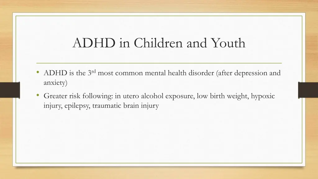 adhd in children and youth