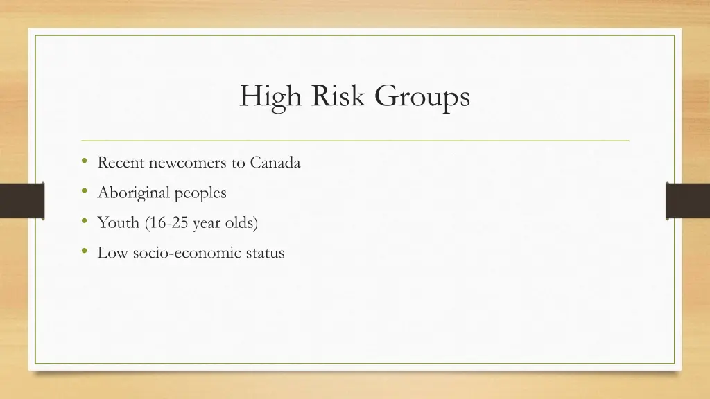 high risk groups