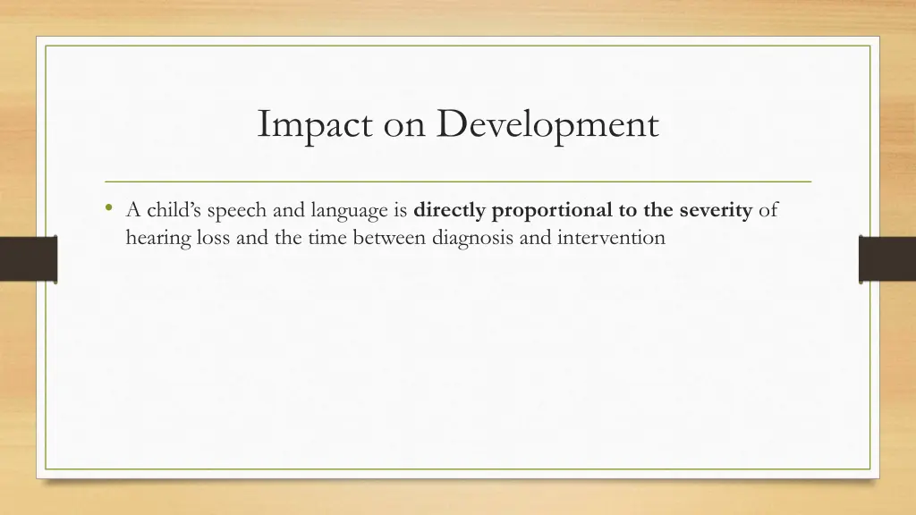 impact on development