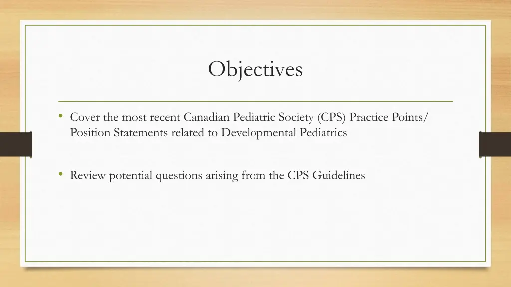 objectives