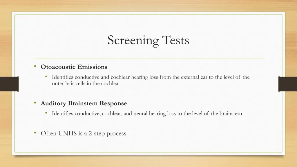 screening tests