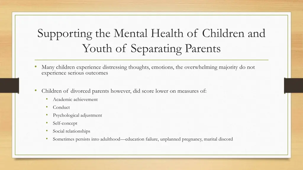 supporting the mental health of children 1