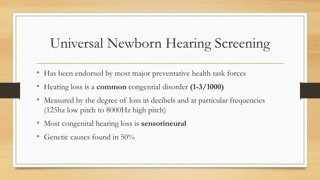 universal newborn hearing screening