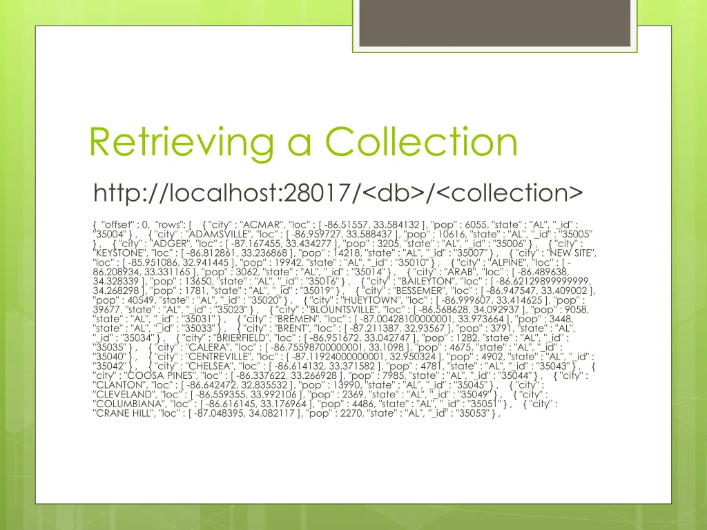 retrieving a collection