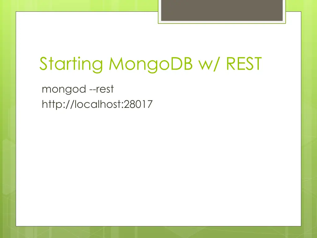 starting mongodb w rest