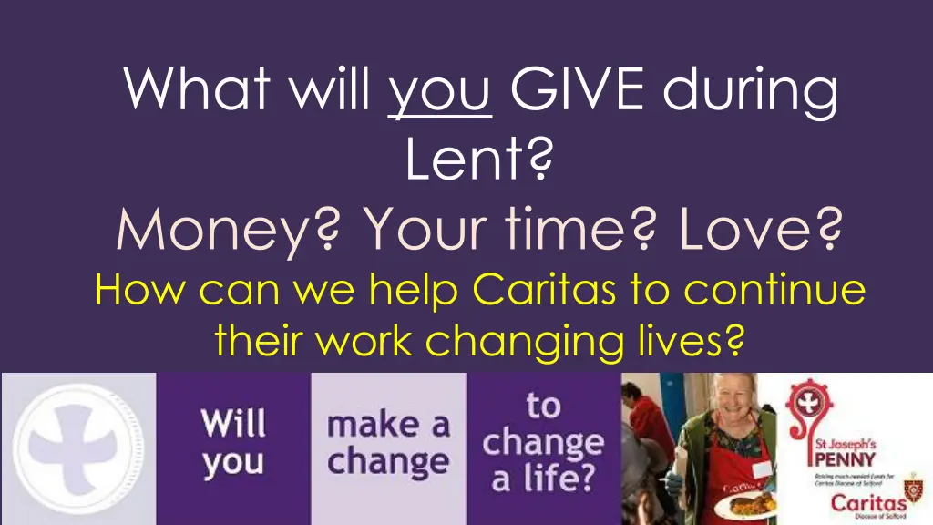 what will you give during lent money your time