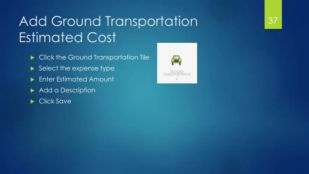 add ground transportation estimated cost