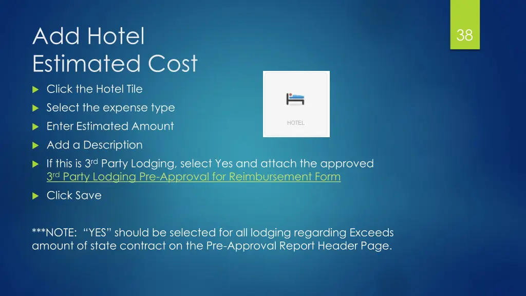 add hotel estimated cost