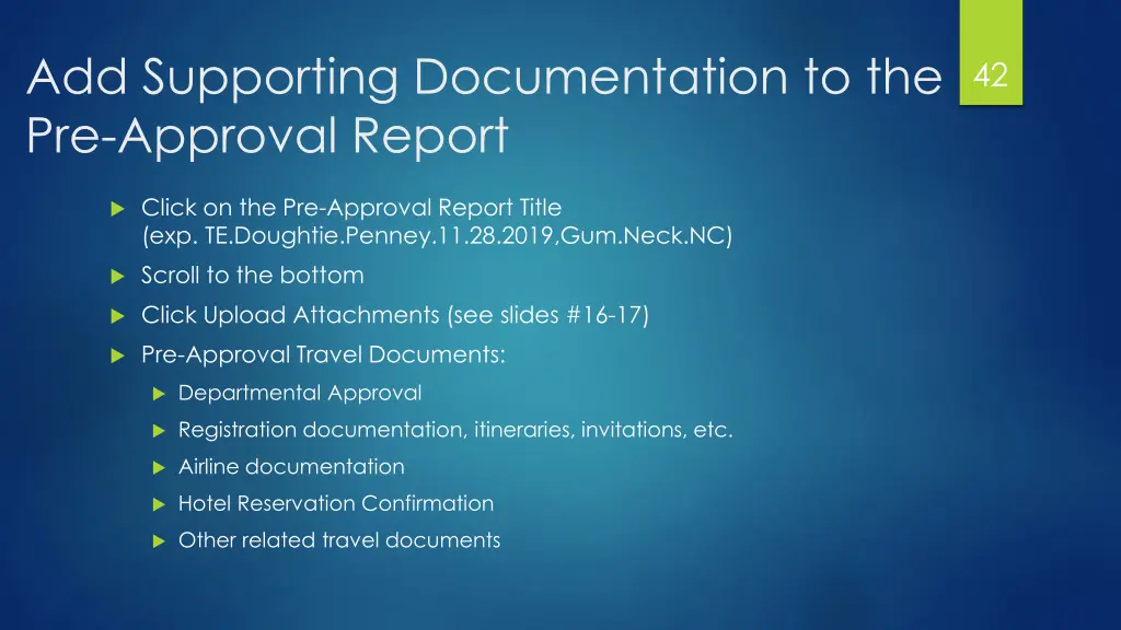 add supporting documentation to the pre approval