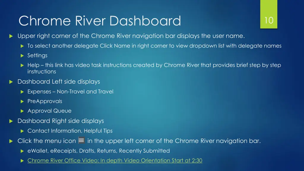 chrome river dashboard 1