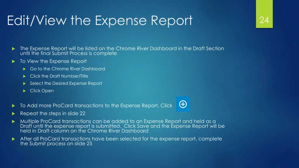 edit view the expense report