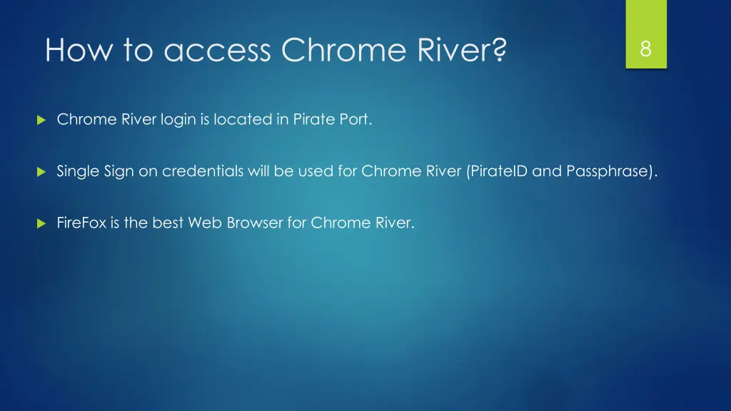 how to access chrome river