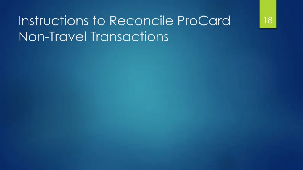 instructions to reconcile procard non travel