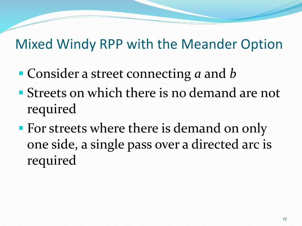 mixed windy rpp with the meander option