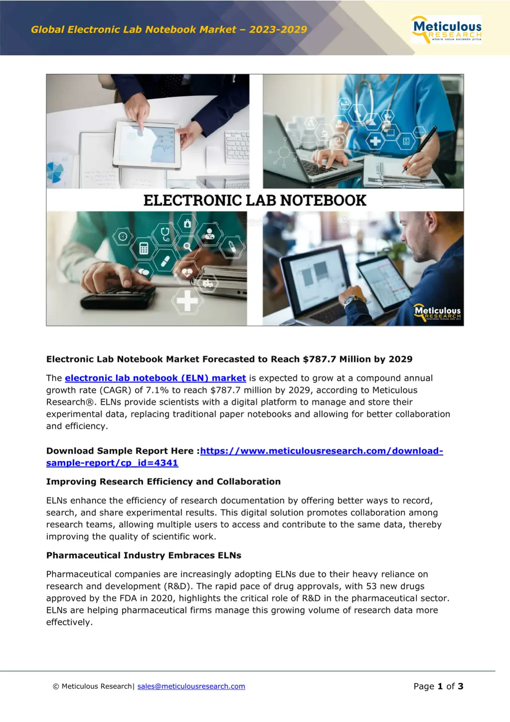 global electronic lab notebook market 2023 2029