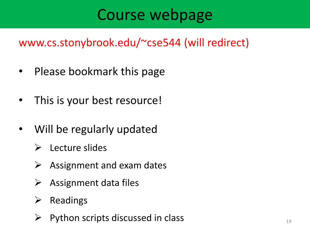 course webpage