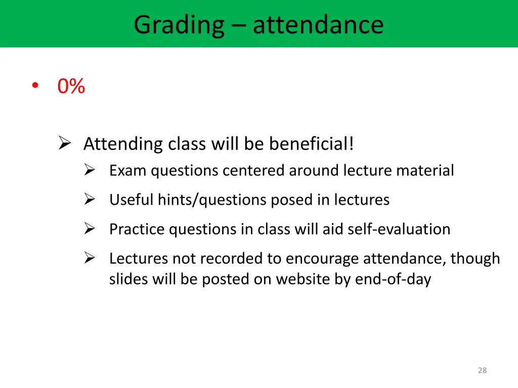 grading attendance