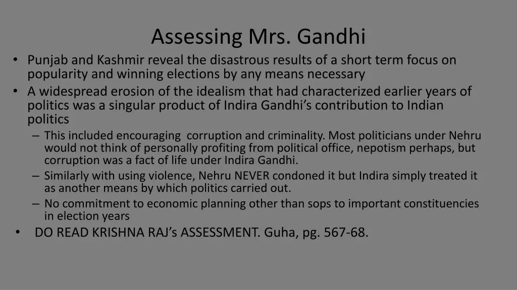 assessing mrs gandhi