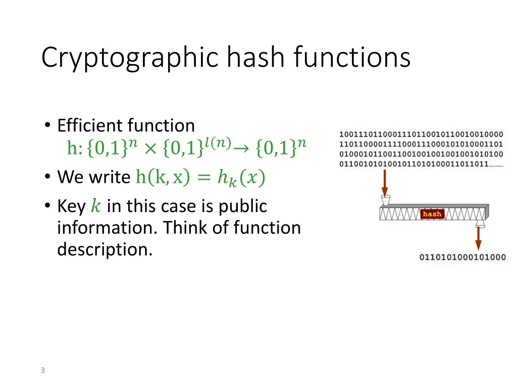 cryptographic hash functions