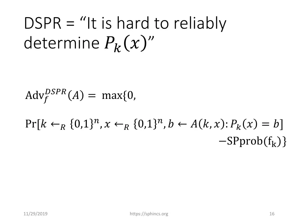 dspr it is hard to reliably determine