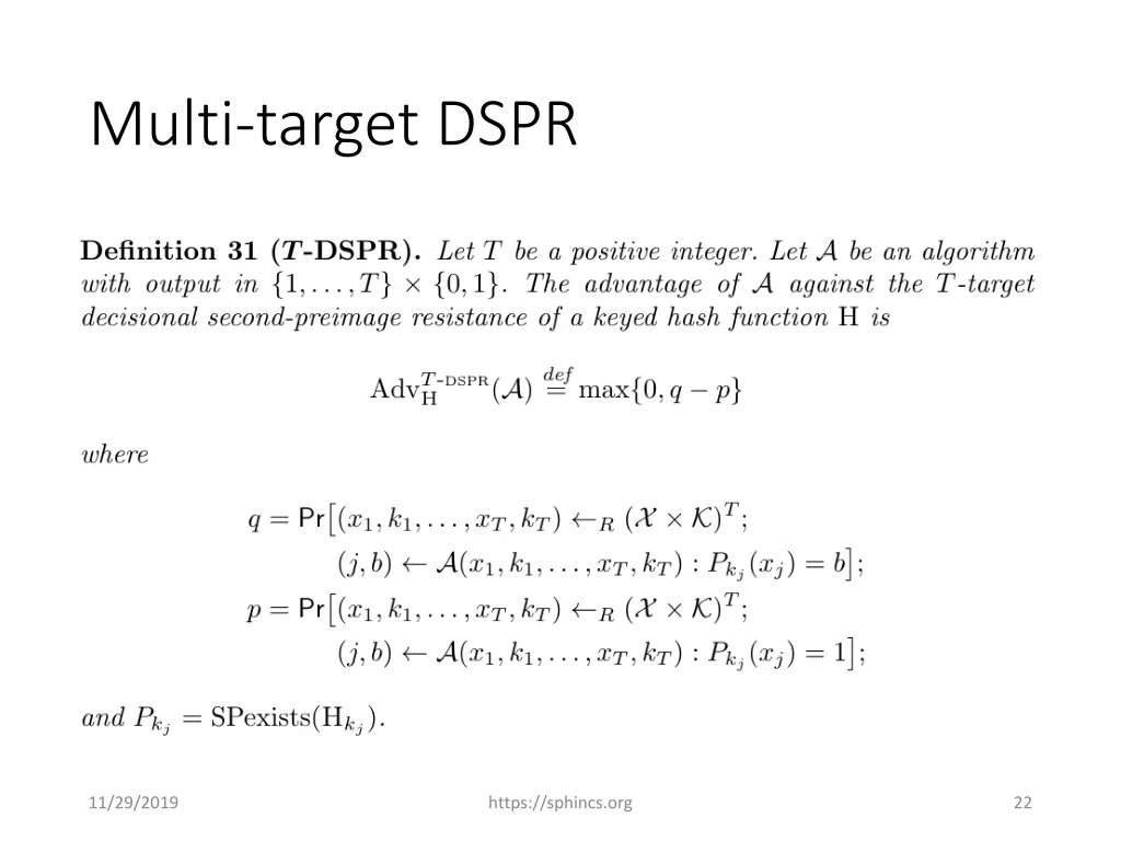 multi target dspr