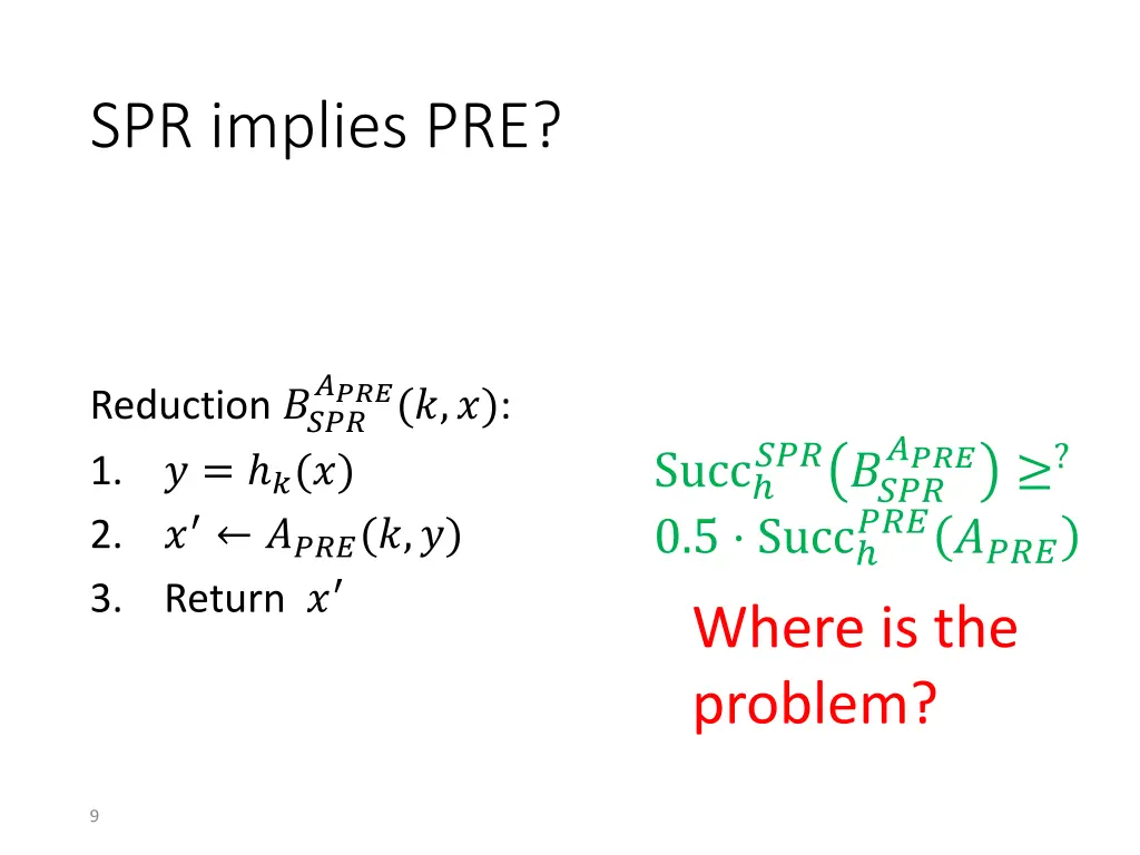 spr implies pre